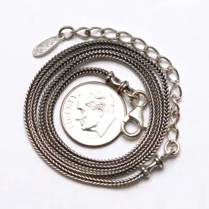 Wheat, Sterling Silver Chain, 4mm, 17"   2"