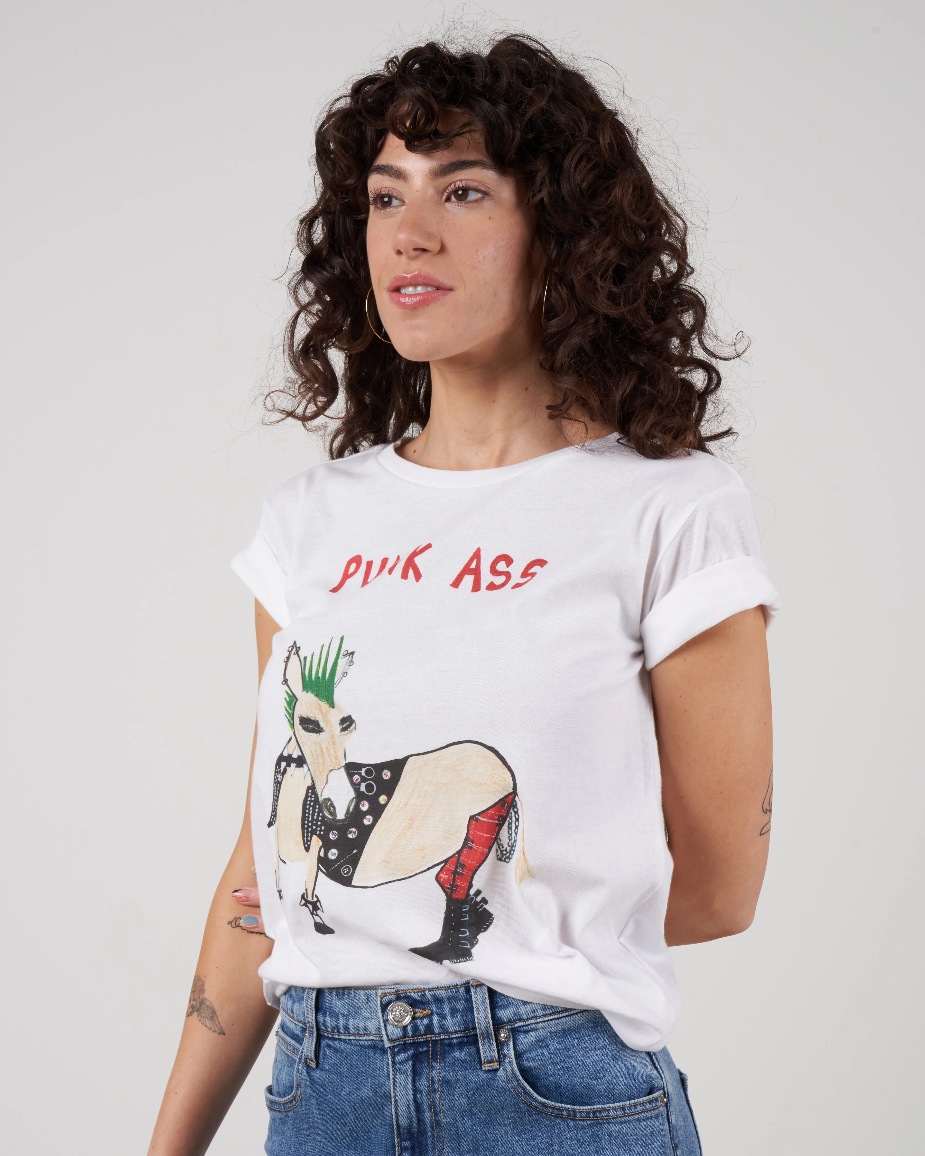 white tee - punk ass