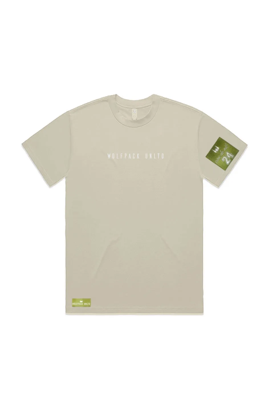 WOLFPACK UNLTD "BOLD STATEMENT" HEAVYWEIGHT OVERSIZED S/S TEXT LOGO | BUTTER BEIGE