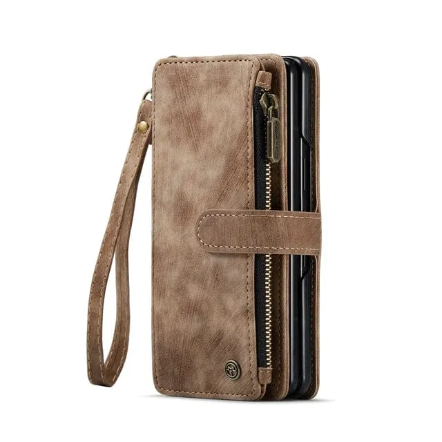 Zipper Leather Wallet Case For Google Pixel