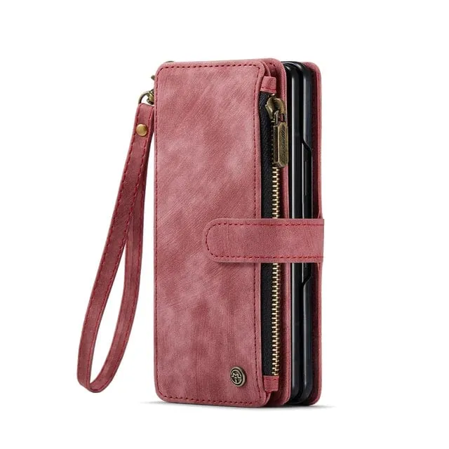 Zipper Leather Wallet Case For Google Pixel